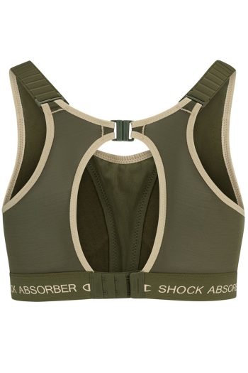 Shock Absorber Ultimate Run Bra Padded, Olive Night, Back View