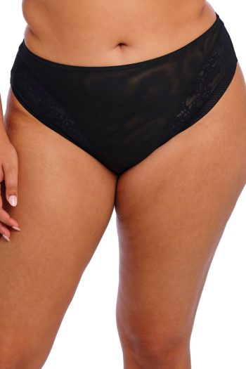 Elomi Nerina High Leg Brief, Black, Front View