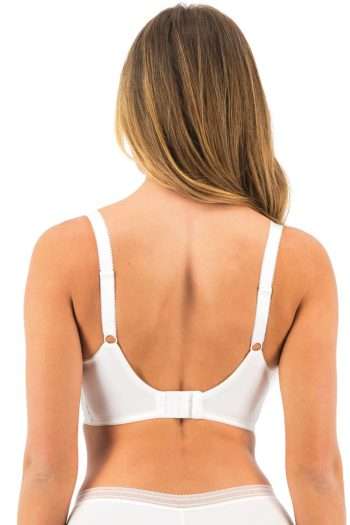 Fantasie Fusion Lace Full Cup Side Support Bra, White, Back View