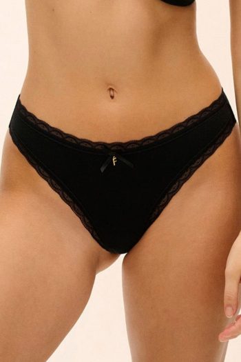 Freya Flirt Thong, Black, Front View