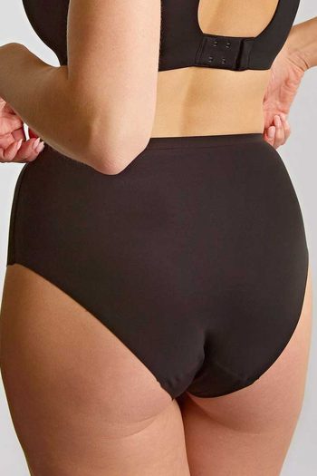Panache 365 Deep Brief, Black, Back View