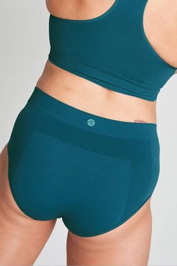 Runderwear Women's Running Briefs, Teal, Back View