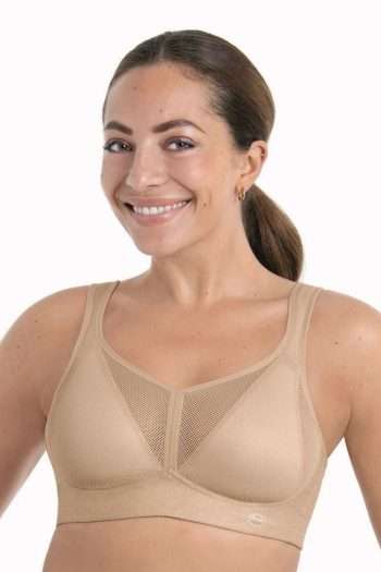 Anita Active Air Control Delta Pad Sports Bra, Desert, Front View
