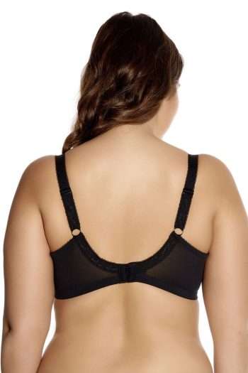 Goddess Keira Underwired Banded Bra, Black, Back View