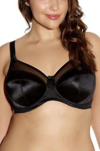 Goddess Keira Underwired Banded Bra, Black, Front View