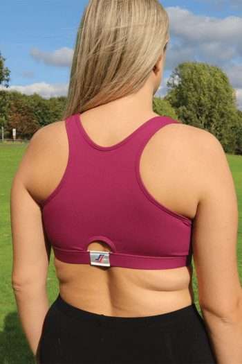 Sportjock Super Sports Bra, Plum, Back View