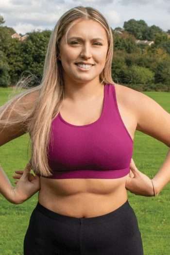 Sportjock Super Sports Bra, Plum, Front View