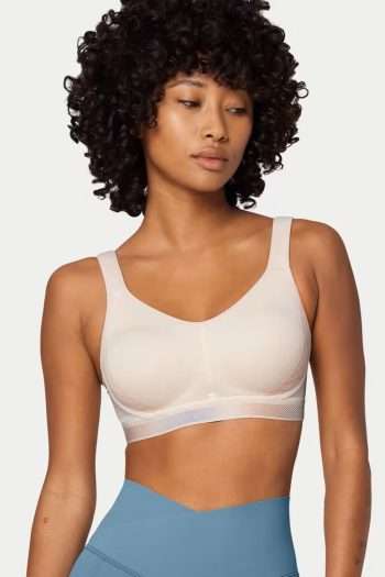 Triumph Triaction Cardio Cloud Padded Sports Bra, Fresh Powder, Front View
