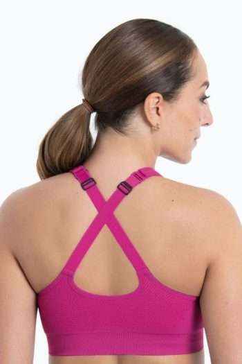 Anita Active EasyMove Zip Sports Bra, Candy Pink, Crossed Back View