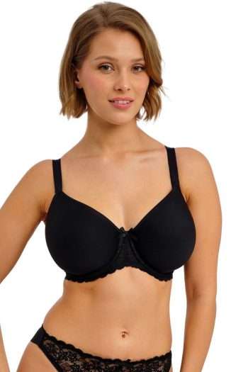 Freya Quinn Moulded Spacer Bra, Black, Front View