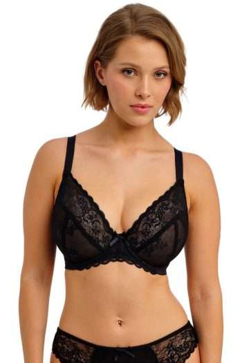 Freya Quinn Plunge Bra, Black, Front View